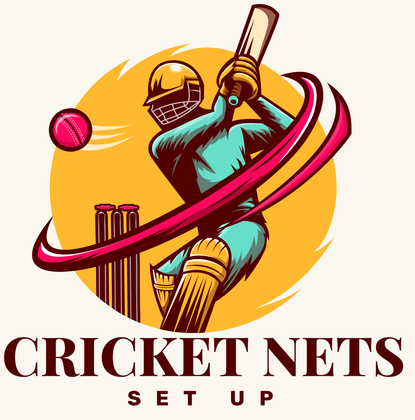 colorful abstract illustrative cricket club sports logo